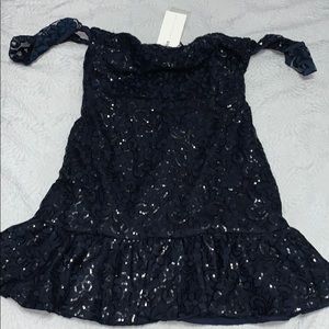Endless rose Sequin Navy Dress with sleeves